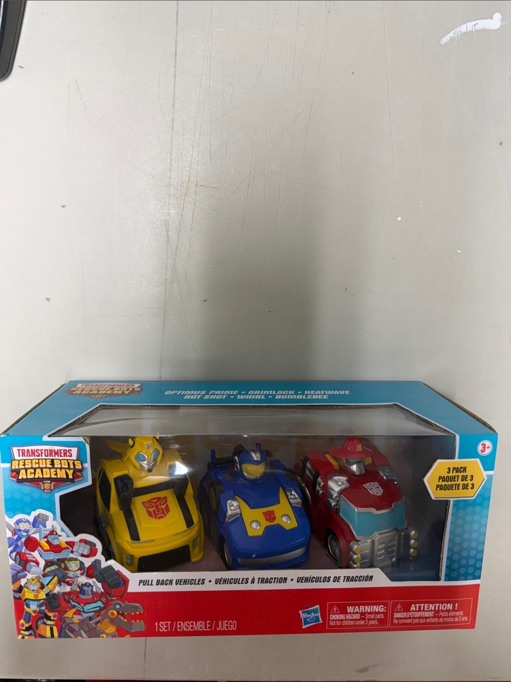 Hasbro Transformers Rescue Bots 3-Pack Pull-Back Vehicles - Yellow, Blue, Red